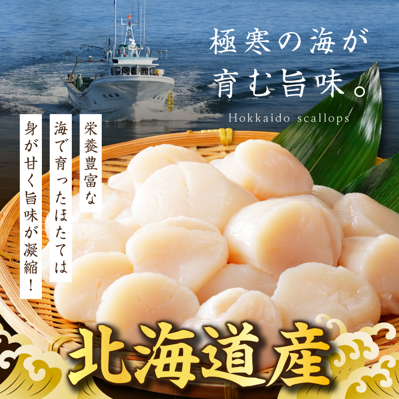 北海道産 ほたて貝柱 200g～1kg ( ホタテ ほたて 貝 貝柱 北海道産 玉冷 小分け 急速冷凍 )【241-0001】