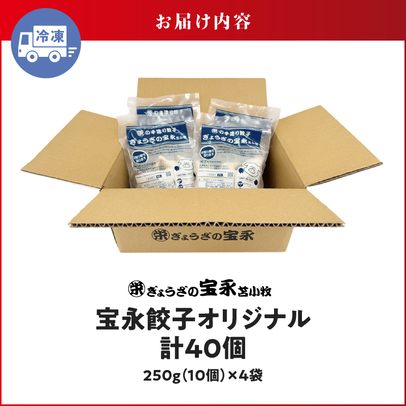 手包み餃子 ぎょうざの宝永 宝永餃子40個セット（宝永餃子10個入×4袋）　T004-003