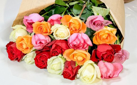 バラの花束 混合(20‐30本)| 花 バラ 薔薇 生花 ローズ 花束 ブーケ 贈り物 プレゼント ギフト【2026年11月下旬頃迄発送予定】