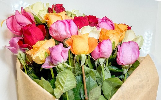バラの花束 混合(20‐30本)| 花 バラ 薔薇 生花 ローズ 花束 ブーケ 贈り物 プレゼント ギフト【2026年11月下旬頃迄発送予定】