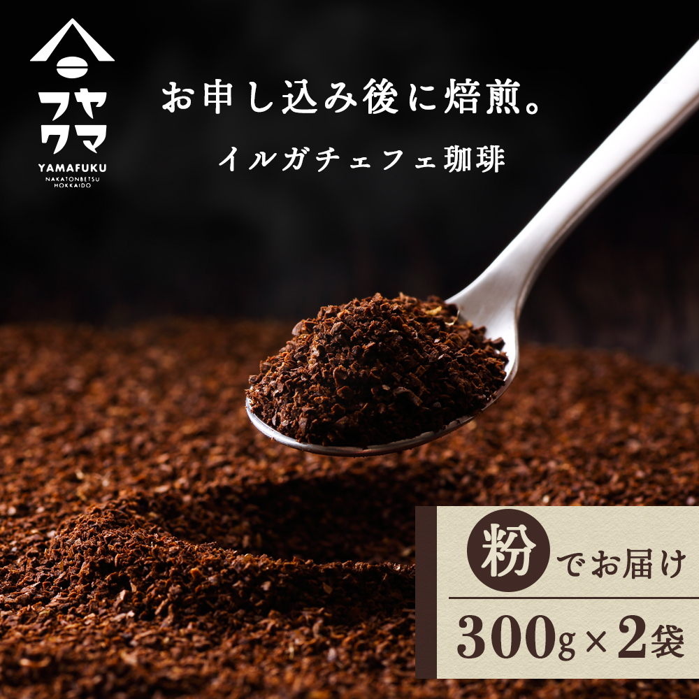イルガチェフェ（粉） 300g×２袋 自家焙煎珈琲 シングル ギフト ヤマフクコーヒー 北海道 中頓別