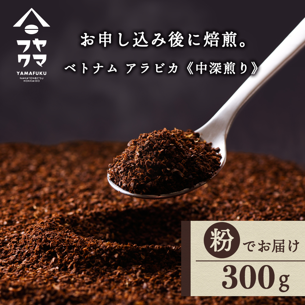自家焙煎珈琲 ベトナム　アラビカ　中深煎り（粉） 300g