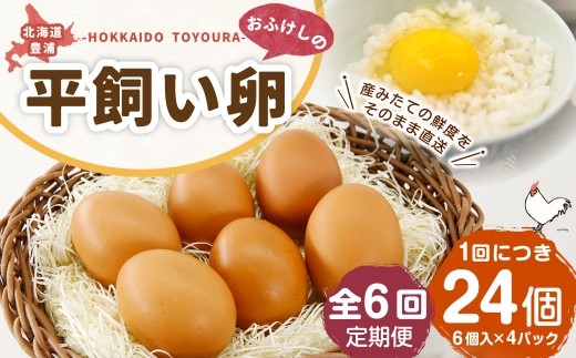 [ 定期1ヶ月毎6回 ] 北海道 豊浦 おふけしの平飼い卵 24個 卵 たまご タマゴ 玉子 エッグ 黄身 鶏卵 ゆで卵 目玉焼き 卵焼き 卵かけご飯 たまごかけごはん TKG 平飼い卵 冷蔵 定期
