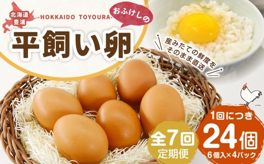 [ 定期1ヶ月毎7回 ] 北海道 豊浦 おふけしの平飼い卵 24個 卵 たまご タマゴ 玉子 エッグ 黄身 鶏卵 ゆで卵 目玉焼き 卵焼き 卵かけご飯 たまごかけごはん TKG 平飼い卵 冷蔵 定期
