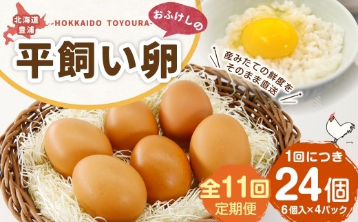 [ 定期1ヶ月毎11回 ] 北海道 豊浦 おふけしの平飼い卵 24個 卵 たまご タマゴ 玉子 エッグ 黄身 鶏卵 ゆで卵 目玉焼き 卵焼き 卵かけご飯 たまごかけごはん TKG 平飼い卵 冷蔵 定期