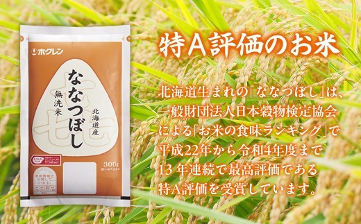 【3ヶ月定期配送】（無洗米600g）ホクレン喜ななつぼし