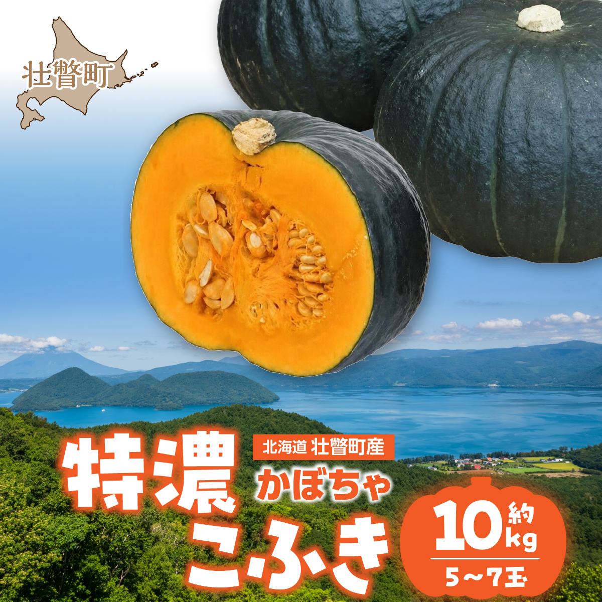〈10月上旬よりお届け〉北海道壮瞥町産 かぼちゃ 特濃こふき5～7玉 約10kg SBTL019