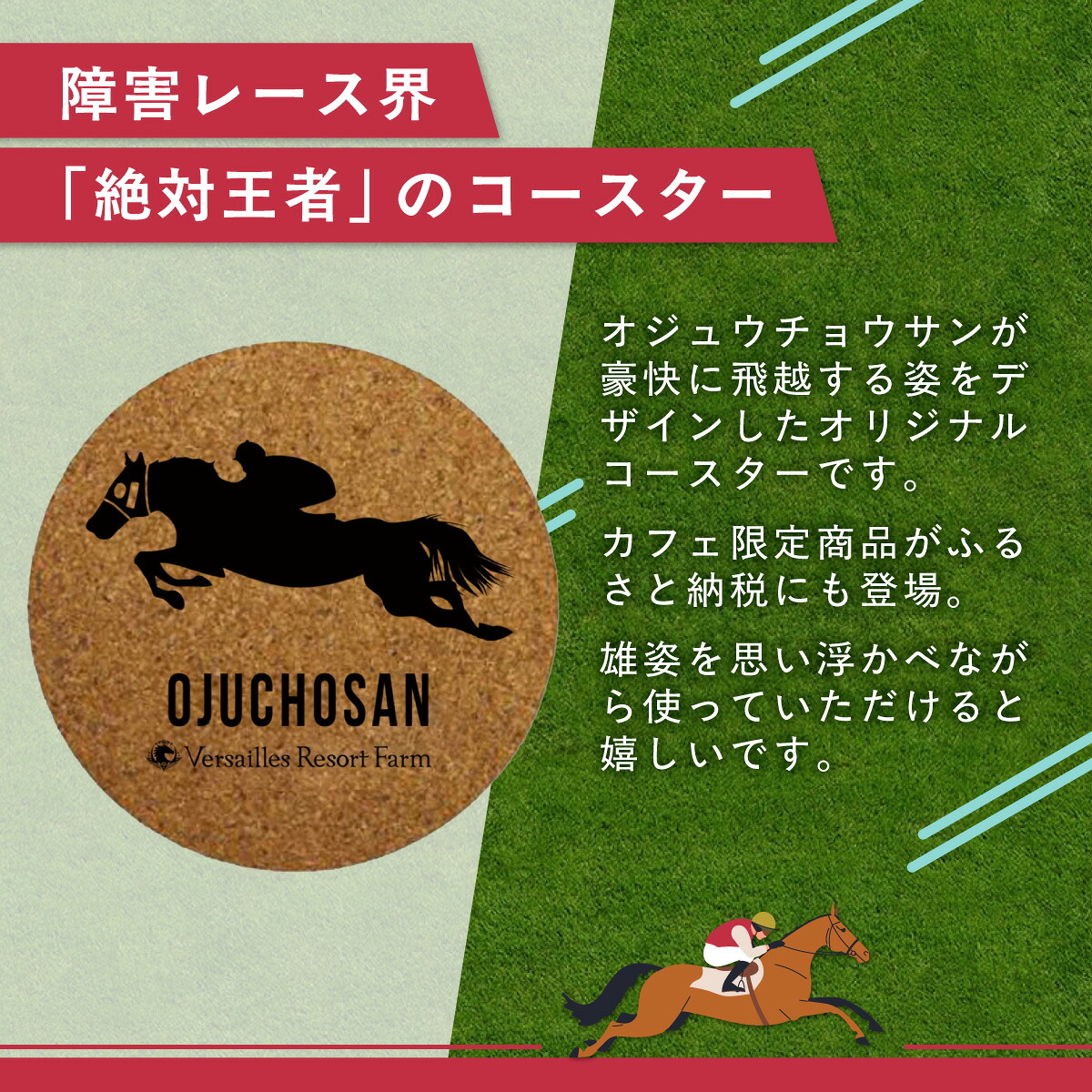 【オジュウチョウサン】コルクコースター3枚入り【ふるさと納税 人気 おすすめ  馬 競馬 競走馬 オジュウチョウサン グッズ 北海道 平取町 びらとり 】 BRTV020