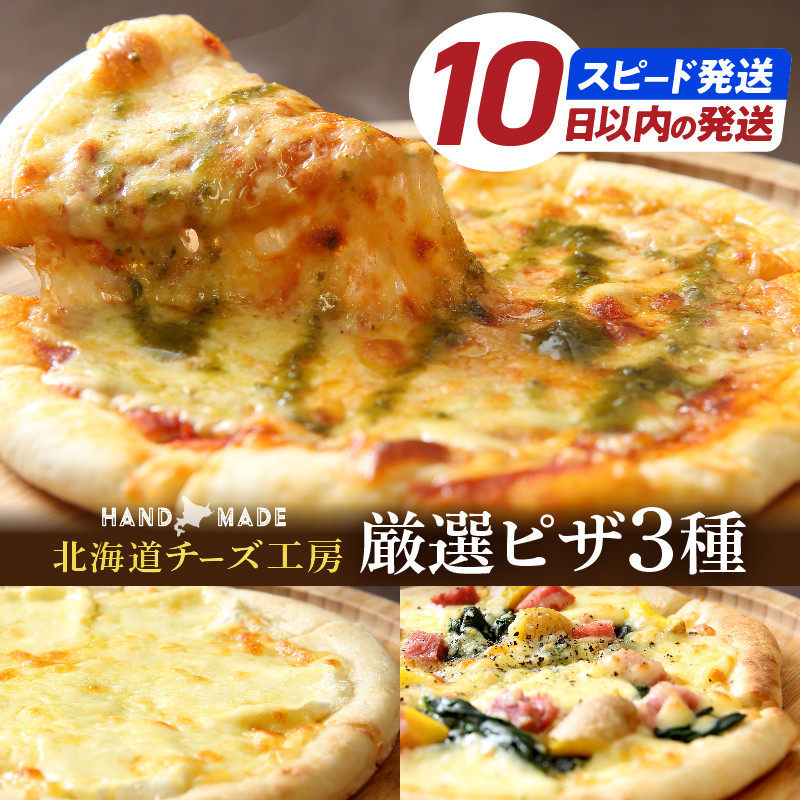 10日以内発送!!【おおともチーズ工房】北海道物産展で大人気!!厳選ピザ3種詰め合わせ_H0003-152