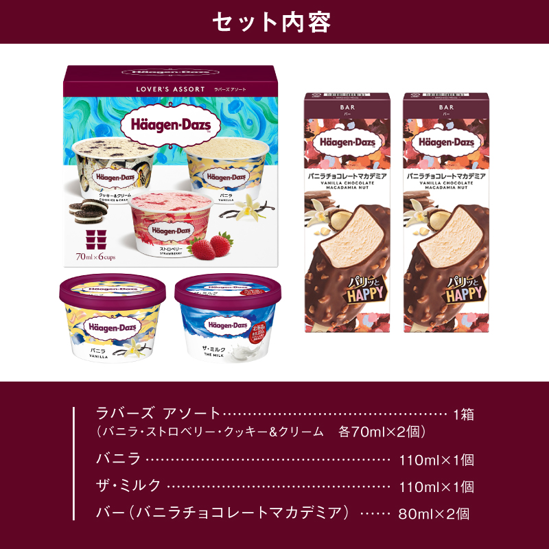 ハーゲンダッツバラエティセット(アソート&バー2本&ミニカップ2個) _H0016-105