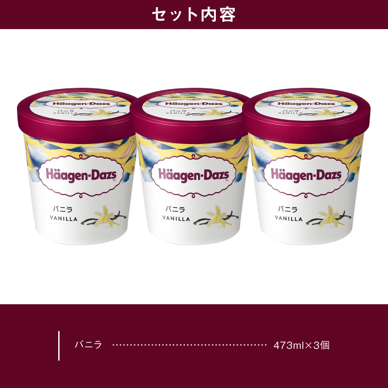 『ハーゲンダッツ パイント バニラ3個セット』 _H0026-109