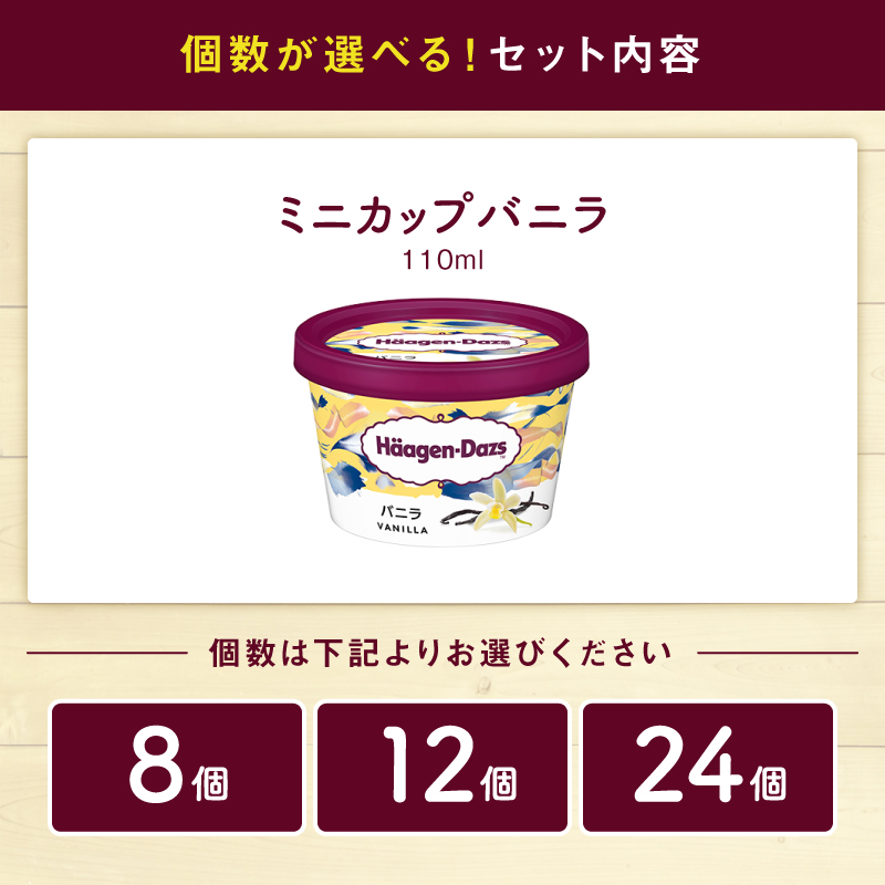 【個数が選べる!!】ハーゲンダッツ『ミニカップセット(バニラ味)』_H0016-106-SKU