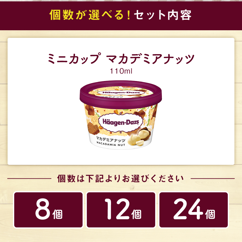 【個数が選べる!!】ハーゲンダッツ『ミニカップセット(マカデミアナッツ味)』_H0016-108-SKU