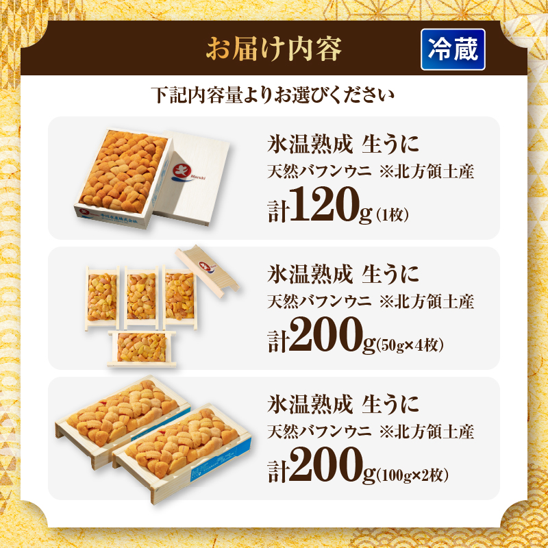 【選べる内容量】≪氷温熟成≫ 生うに(天然バフンウニ)_H0009-100-SKU