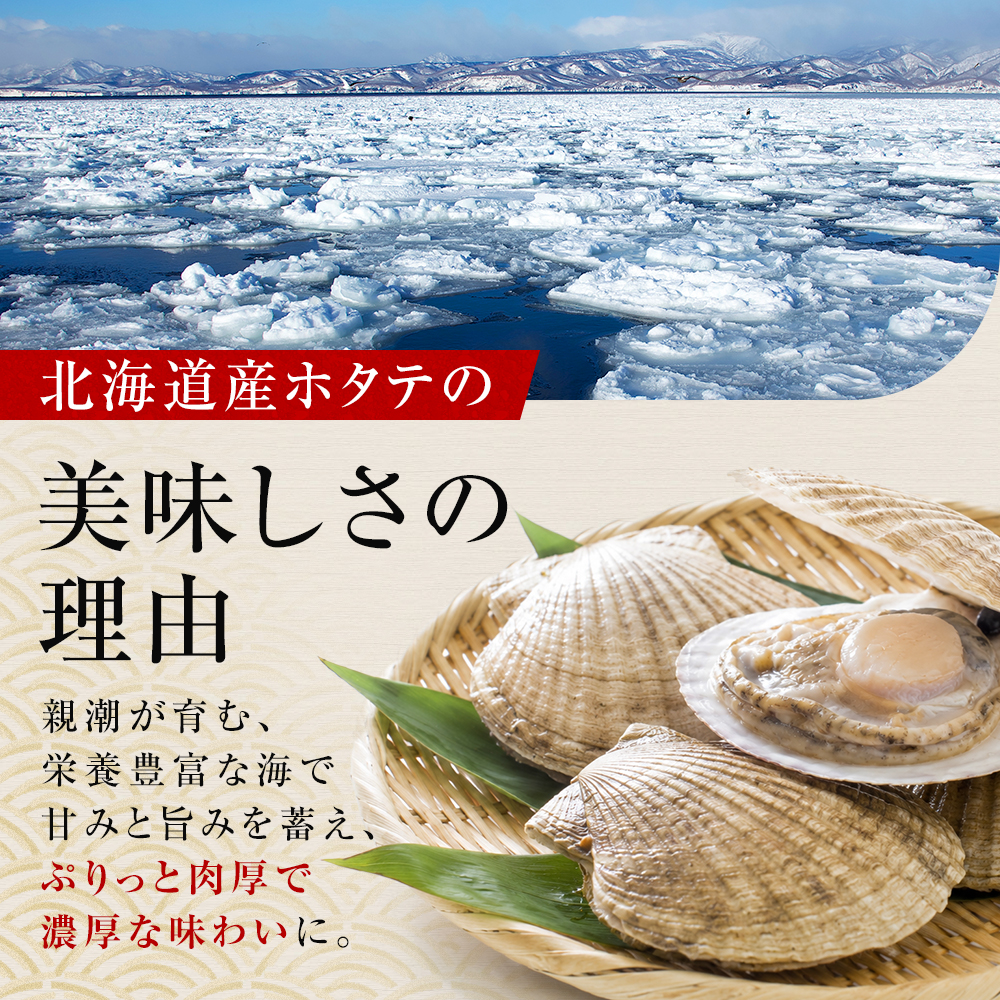 【容量選択可】北海道産 訳あり不揃いホタテ450g/ 900g/1350g/1800g 貝柱 刺身 小分け 海鮮 知床 羅臼 人気