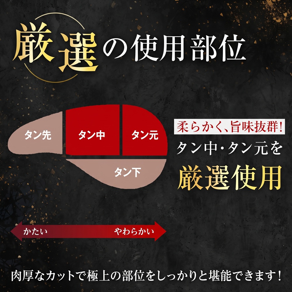 厚切り熟成牛タン 手切り仕上げ 選べる400g～1.2kg 三陸宮古の塩使用 牛タン 牛肉 肉 厚切り 熟成 タン タン中 タン元 味付け 焼肉 人気 岩手県 宮古市 冷凍 【G1218448】