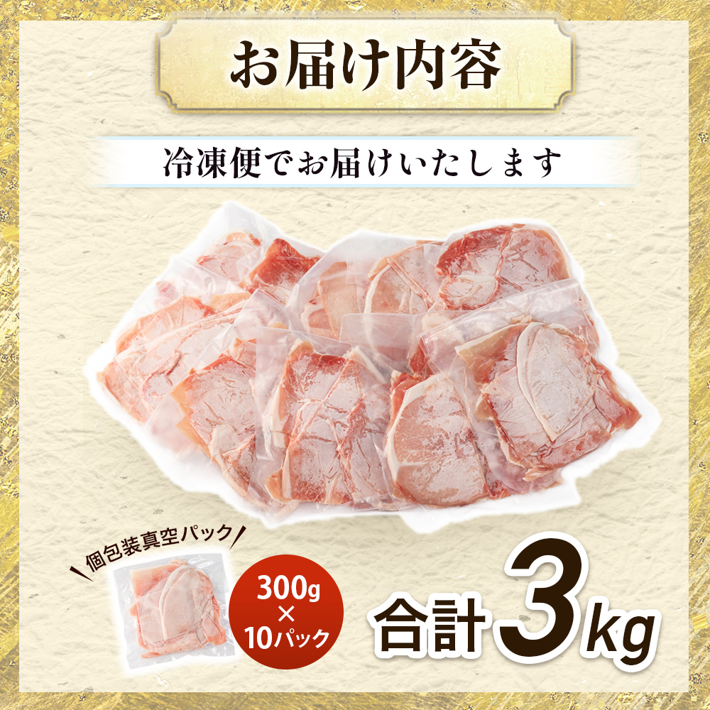 国産 豚肉 計3kg! (300g×10P) 豚 切り落とし 小分けで便利 豚肉 肉 国産 スライス 小分け 切り落し 冷凍 家庭用 人気 おすすめ 送料無料 便利【1658904】