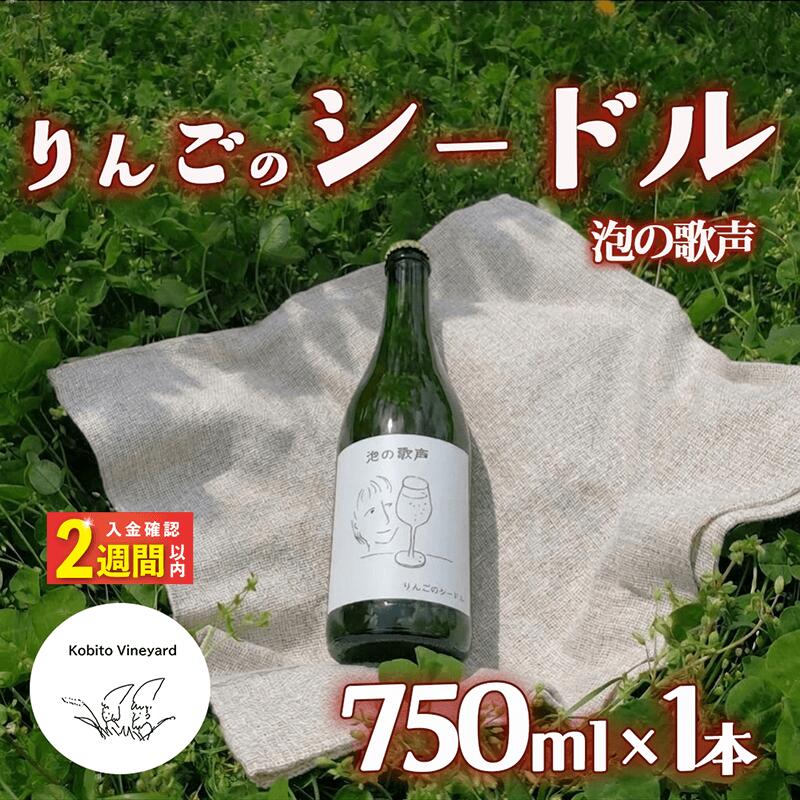 【14日以内発送】 りんごのシードル 「泡の歌声」 750ml×1本 りんご リンゴ 林檎 酒 果実酒 アルコール お酒 果物 くだもの 晩酌 スパークリングワイン 米崎りんご 自然 シードル 飲料