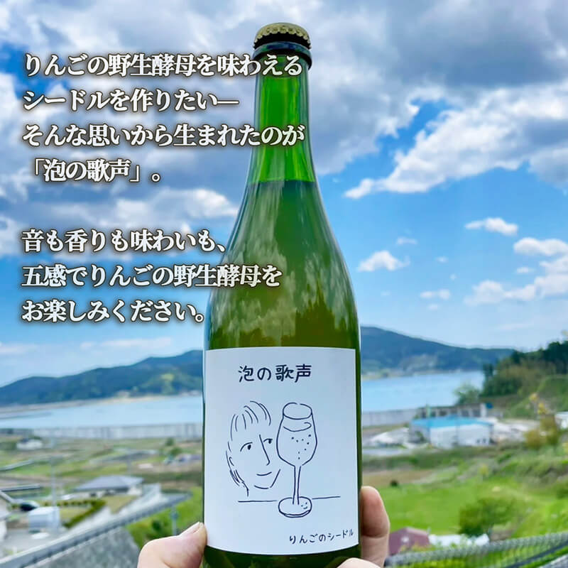 【14日以内発送】 りんごのシードル 「泡の歌声」 750ml×1本 りんご リンゴ 林檎 酒 果実酒 アルコール お酒 果物 くだもの 晩酌 スパークリングワイン 米崎りんご 自然 シードル 飲料