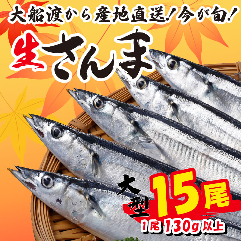 鮮さんま 15尾 冷蔵 数量限定 [発送:2026年9月～2026年11月下旬頃まで] 鮮さんま 冷蔵さんま 旬 秋 ごはん 新鮮 さんま祭り サンマ 秋刀魚 秋 ギフト 贈答 お裾分け