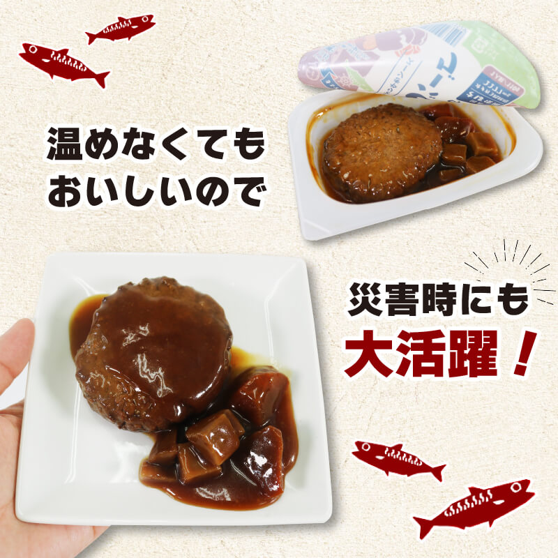 常温長期保存 大船渡港町のととバーグ 選べる味 2種 (デミグラス・てりやきソース) 計10パック 国産さば使用 ハンバーグ おさかなハンバーグ 大船渡 三陸 常温保存 惣菜 防災