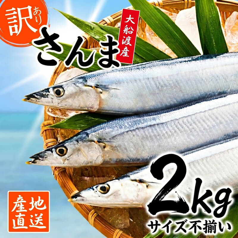 訳あり 鮮さんま 2㎏ 秋刀魚 大船渡 生さんま さんま 鮮魚 サンマ 秋 旬 期間限定 産地直送 被災 震災 火災 山火事 支援 災害 魚介類 三陸 岩手