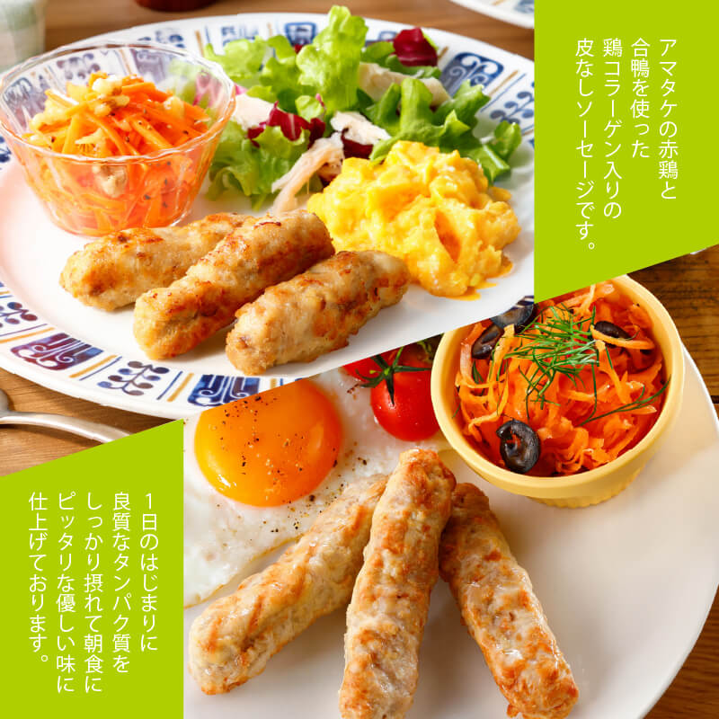 〈単品 or 定期便が選べる〉 ソーセージリンクス 5本入 ( 100g ) × 8p　プレーン 鶏肉 鴨 赤鶏 冷凍 岩手県 大船渡市