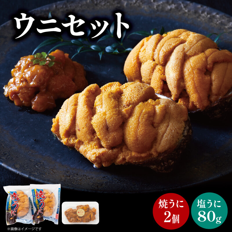 塩うに 80g 焼うに 80g×2 セット 雲丹 うに ウニ uni sea urchin 寿司 焼き雲丹 焼雲丹 汐うに 潮うに 海鮮 魚貝類 魚介類 キタムラサキウニ 小分け ウニ丼 ご飯 白米