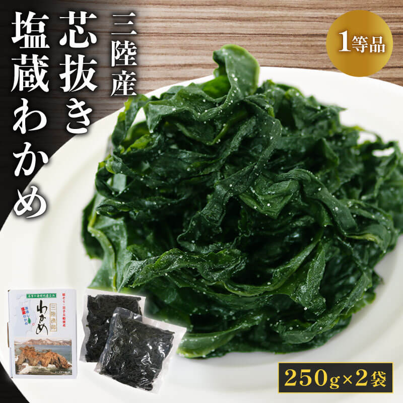 芯抜き 塩蔵 わかめ 250g×2袋 海鮮 海藻 魚貝類 魚介類 みそ汁 スープ 酢の物 小分け テレビ TV 放送 ニュース 番組 大船渡 大船渡市 三陸 岩手県