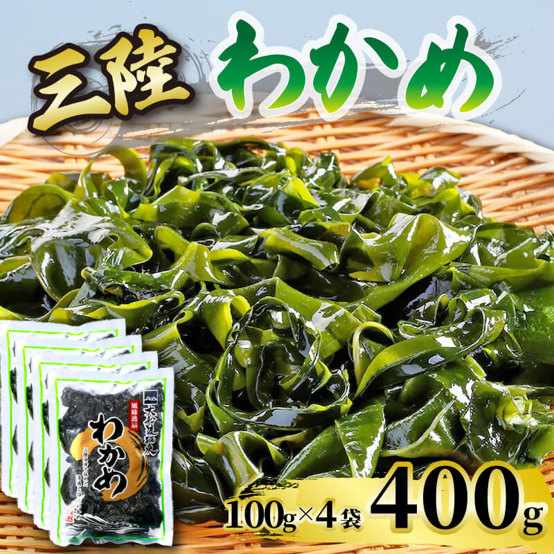 わかめ 400g 湯通し塩蔵わかめ 海鮮 海藻 魚貝類 魚介類 小分け みそ汁 スープ 酢の物 三陸産 岩手県 大船渡市
