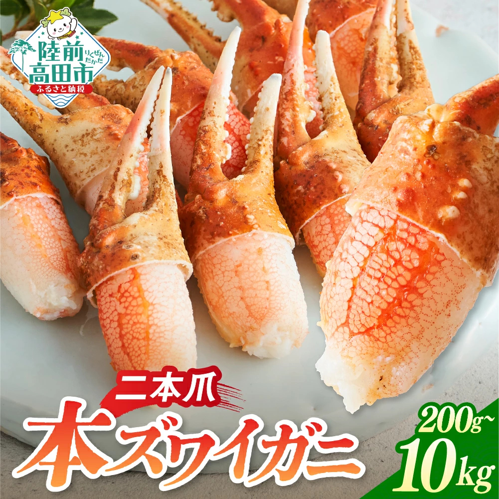 本ズワイガニ 二本爪 選べる 200g～10kg (1パック200g) 【 かに 簡単 ズワイガニ 爪肉 おつまみ 寿司 海鮮丼 蟹 カニ 魚介 海鮮 お正月 おせち 】 RT1273