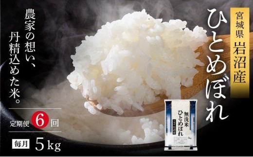 【令和8年産 】 【食味鑑定士厳選】 定期便 6ヶ月 無洗米 ひとめぼれ 5kg 新米 お米 国産米 米 ご飯 おにぎり お弁当 岩沼産 東北 宮城県産 宮城米