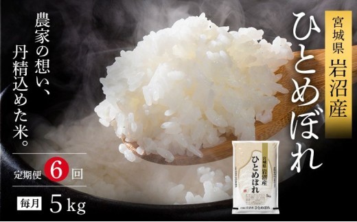【令和8年産 】 【食味鑑定士厳選】 定期便 6ヶ月 ひとめぼれ 5kg 新米 お米 精米 国産米 米 ご飯 おにぎり お弁当 岩沼産 東北 宮城県産 宮城米