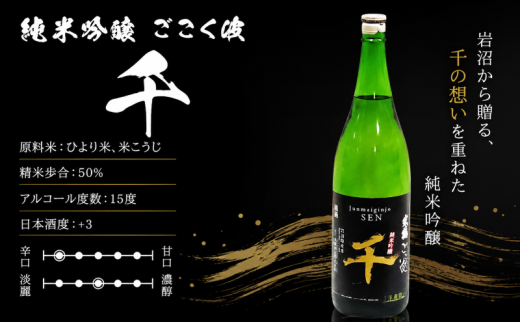 日本酒 720ml 2本 セット 純米吟醸 淡麗 辛口 冷酒 ごこく波 千 吟醸香 フルーティー すっきりキレのある味わい 和食 料理 合う 飲みやすい 米どころ 東北地方 東北 宮城県 地酒