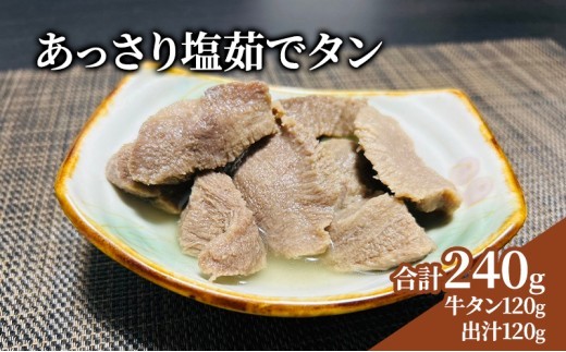 塩ゆで 牛たん  120g ＋出汁120g付  茹でタン 出汁 セット 牛 レトルト 塩茹で 牛タン 下茹 極上 長時間 煮込み 旨味 凝縮 あっさり 料理 アレンジ自在 塩 カレー 煮物 おでん