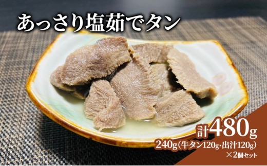 塩ゆで牛たん 240g ＋出汁240g付  茹でタン 出汁 セット 牛 レトルト 塩茹で 牛タン 下茹 極上 長時間 煮込み 旨味 凝縮 あっさり 料理 アレンジ自在 塩 カレー 煮物 おでん