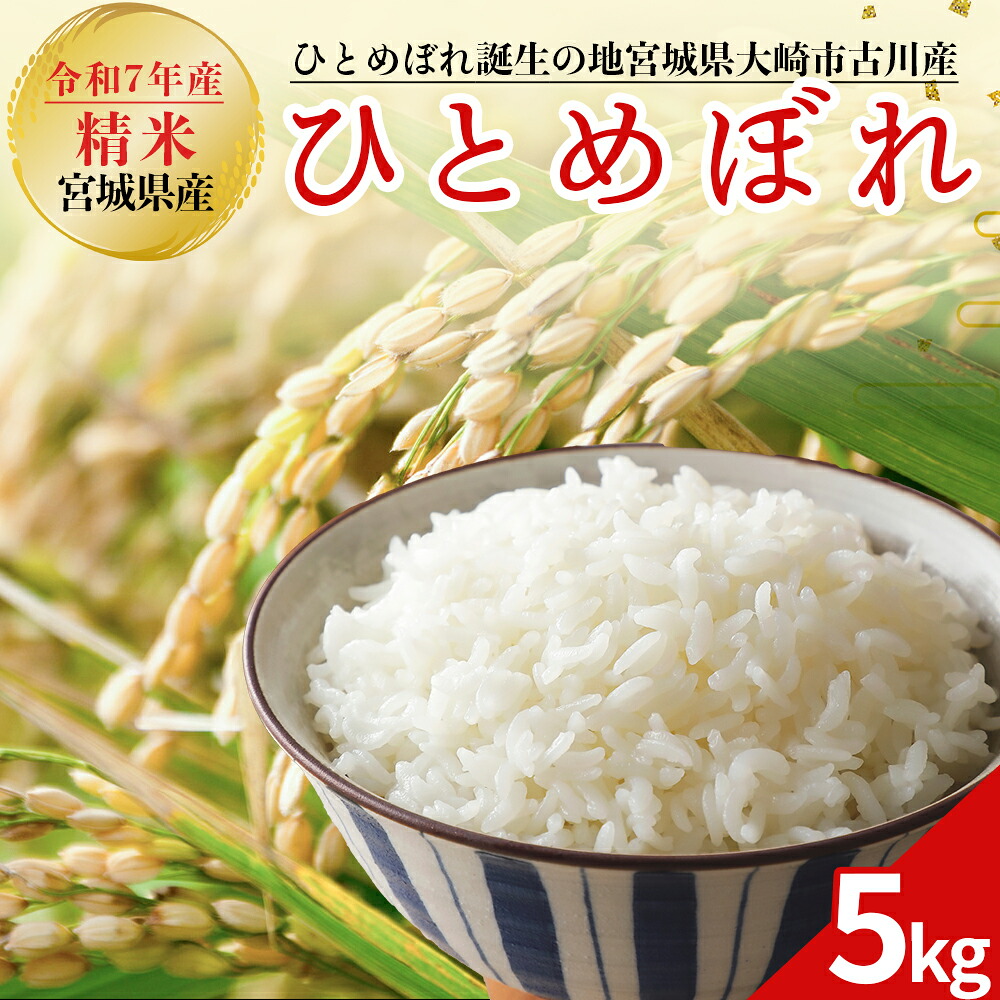 令和7年産 新米 大崎市古川産ひとめぼれ 5kg｜精米 お米 白米 こめ コメ ご飯 ごはん 大崎市産 宮城県産 ブランド米
