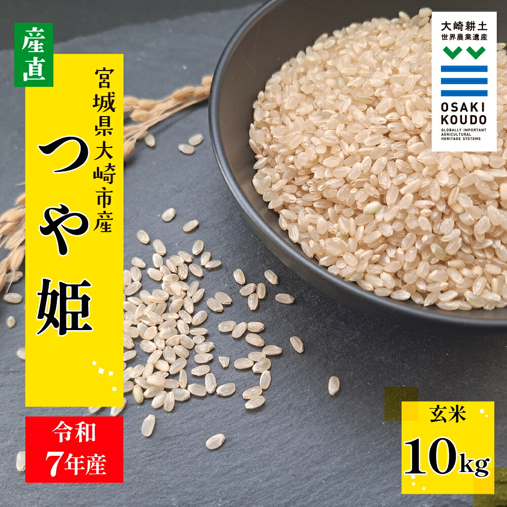 【令和7年産】宮城県大崎市古川産つや姫〈玄米〉10kg|艶やかで甘み豊かな食味