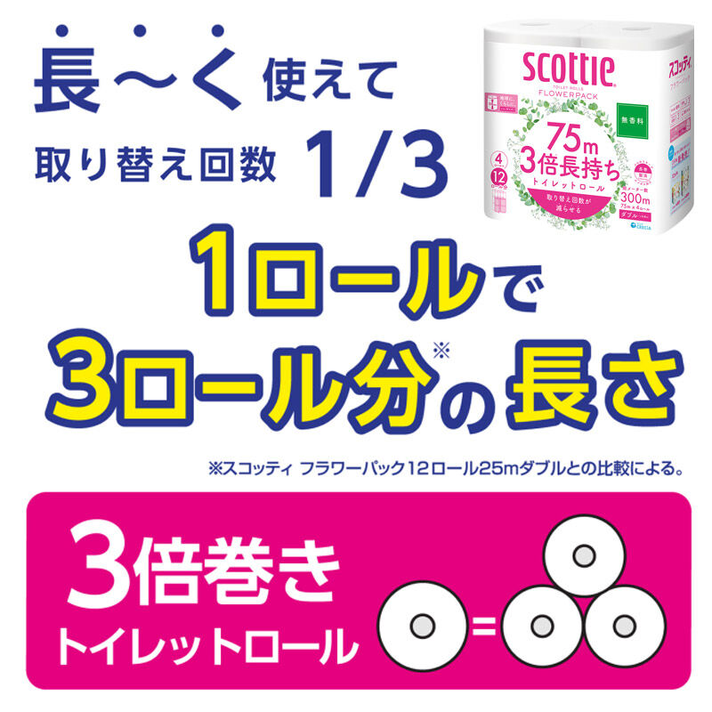 トイレットペーパー スコッティ 3倍長持ち 無香料 4ロール(ダブル)×4P ＆ ティッシュペーパー スコッティ10箱(5箱×2P) 秋田市オリジナル 最短翌日発送