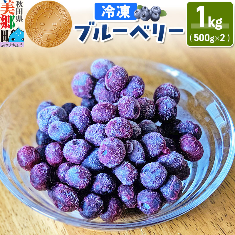 くろかわ農園 冷凍ブルーベリー 1kg（500g×2パック） 秋田県美郷町 [摘みたて ブルーベリー 新鮮 その他のフルーツの返礼品]