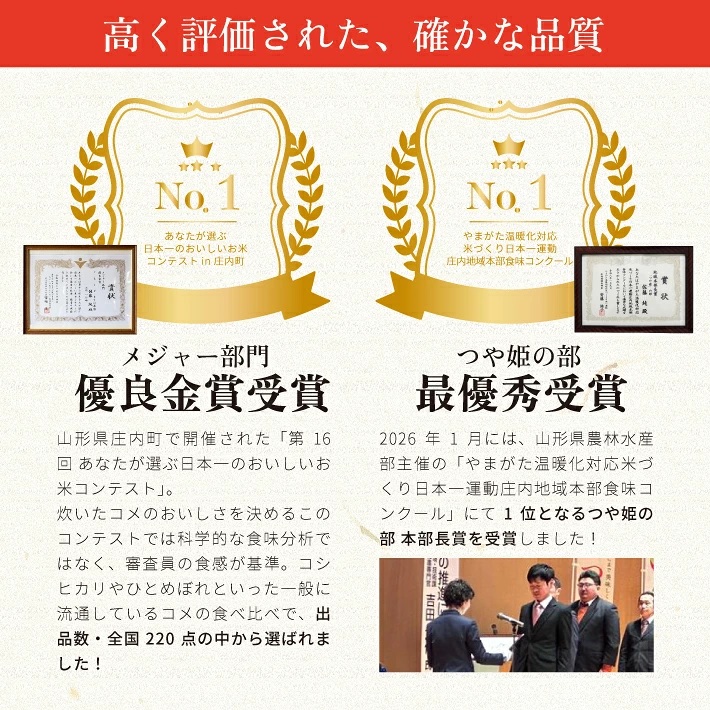 11月下旬発送開始／【6回定期便】令和8年産【精米】つや姫マイスターが作った 特別栽培米『つや姫』5kg×6回(計30kg)［減農薬・減化学肥料］ MA　SI0083