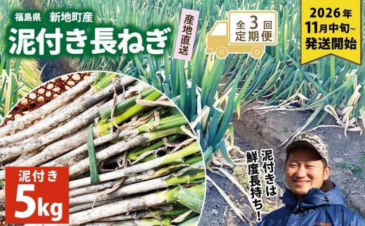 《先行予約》【全3回定期便】泥付き長ネギ 約5kg 1箱 | 訳あり 野菜 やさい 食品 人気 おすすめ 送料無料 ねぎ ネギ 葱 長ねぎ お取り寄せ 福島県 新地町 白ねぎ 鍋 冷凍保存 おかず お