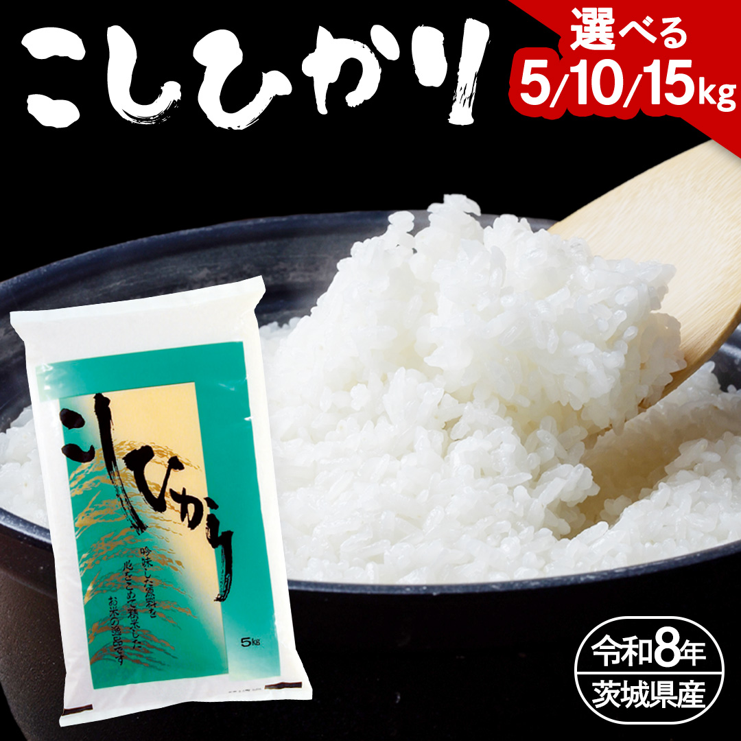 【 令和8年産 】 数量限定 桜川市産 こしひかり 5kg 10kg 15kg 茨城県産 桜川 米 お米 白米 コメ ごはん 精米 コシヒカリ 国産 限定 [AX006sa00]