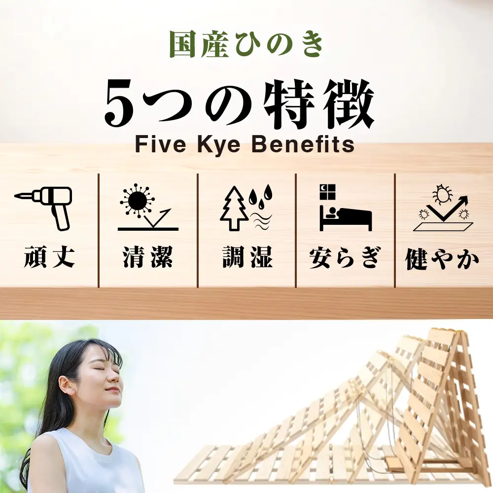 布団干し 機能付 すのこベッド （ダブル）