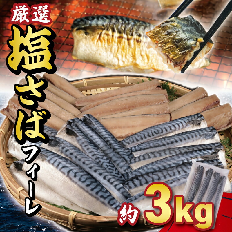塩サバフィーレ 約3kg ノルウェー産 冷凍 ｻﾊﾞ 鯖 塩サバ 塩鯖 海鮮 魚 訳なし 正規品 大容量 青魚 おかず 惣菜 魚介 おつまみ 弁当 人気 冷凍食品 送料無料 千葉県 銚子市 大一奈村