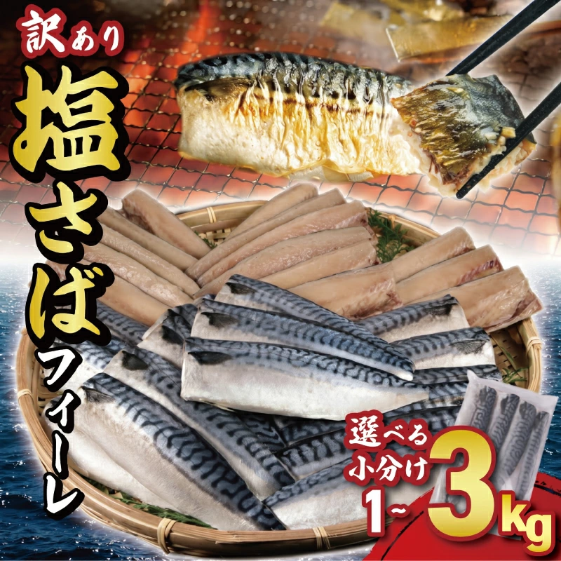 訳あり 塩サバフィーレ 約 1kg 2kg 3kg  ノルウェー産 冷凍 ｻﾊﾞ 鯖 塩サバ 塩鯖 海鮮 魚 大容量 規格外 不揃い 青魚 おかず 惣菜 魚介 送料無料 千葉県 銚子市 大一奈村