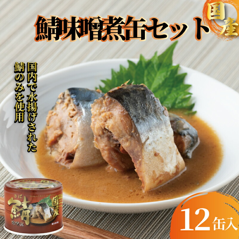 国産 鯖味噌煮 缶詰 12缶セット 190g × 12缶 鯖 さば 味噌煮 さば味噌煮 国産さば 味噌煮缶 鯖缶 さば缶 魚 海鮮 魚介 魚介類 保存食 非常食 防災 災害 食料 備蓄 キャンプ BB