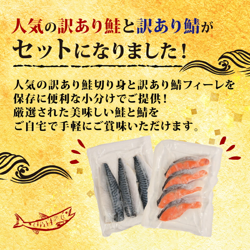 訳あり 鮭 鯖 セット 約 1.2kg 銀鮭 切り身 さば フィレ フィーレ さけ しゃけ 鮭 サーモン 塩鮭 塩鯖 切身 千葉県 銚子市 辻野
