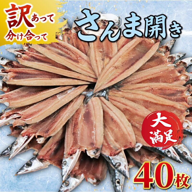 訳あり さんま 40枚 開き 秋刀魚 訳あって 分け合って さんま開き サンマ  国産 ふるさと納税さんま 冷凍 送料無料 千葉県 銚子市 ヤマニンベン
