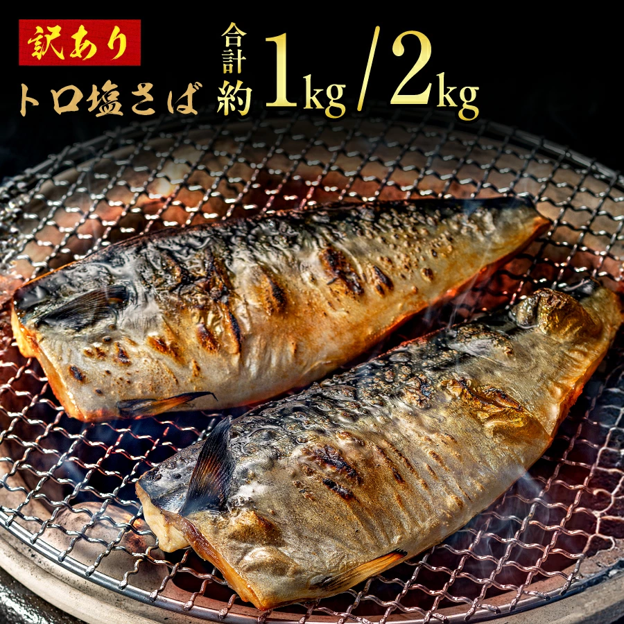 訳あり トロ 塩さば 【選べる容量】約 1kg・約 2kg 鯖 さば 冷凍 食品 小分け 大容量 ふるさと納税鯖 千葉県 銚子市 飯田商店